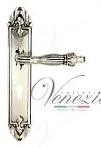 Дверная ручка Venezia на планке PL90 мод. Olimpo (натур. серебро + чернение) под цилин